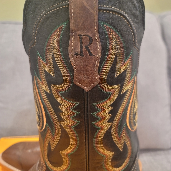 R. Watson Antique Miel Goat Black Square Toe Boots RW8003-2 Mens - Picture 9 of 12